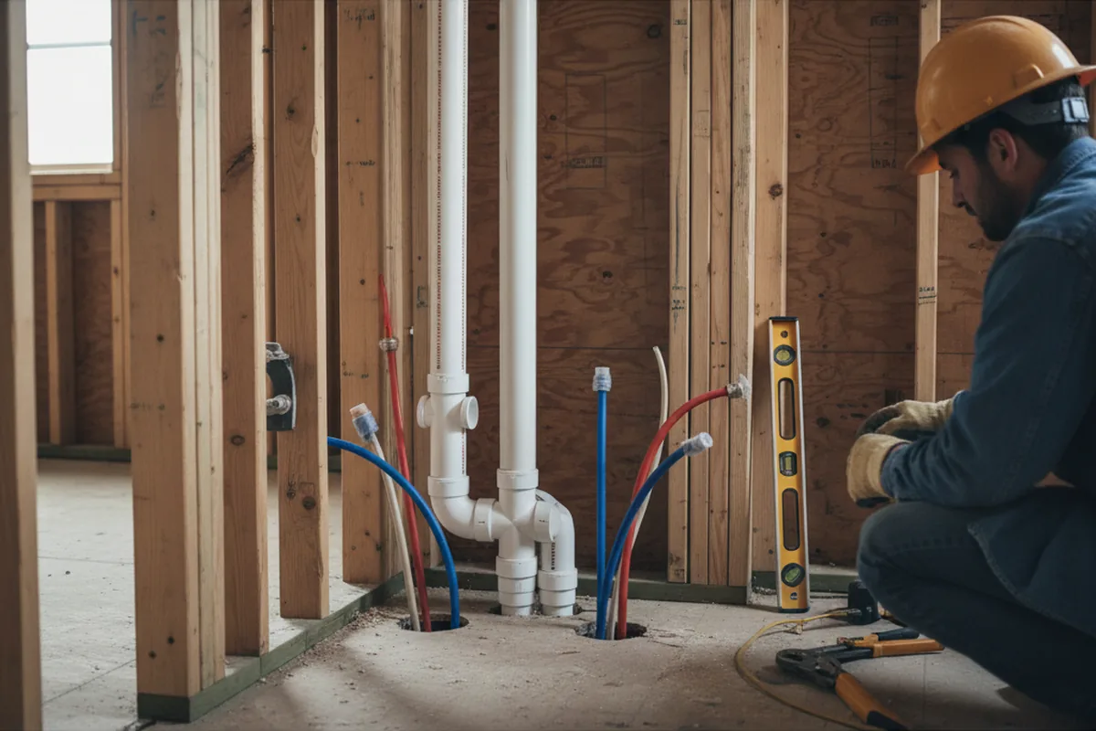 Drain and supply rough-in during Garbage Disposal Repair in Navarre